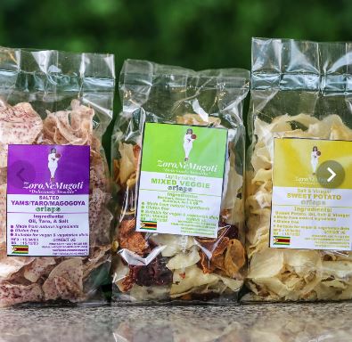 Sweet potato crisps, magogoya crisps